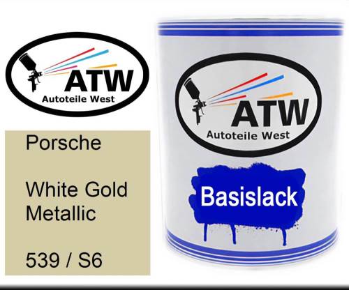 Porsche, White Gold Metallic, 539 / S6: 1L Lackdose, von ATW Autoteile West.